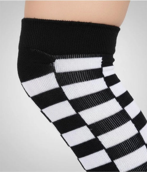 Calceta Larga Medieta Cuadros Tipo Vans
