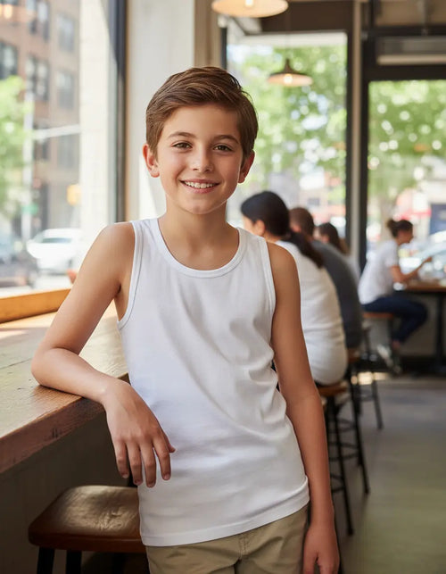 Camiseta Blanca Tirante Grueso Niño by Don Calcetín