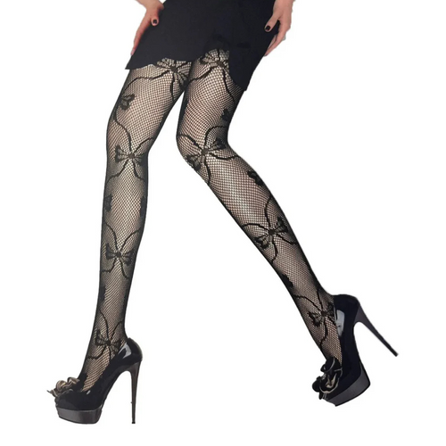 Media Malla Red Moño Mujer