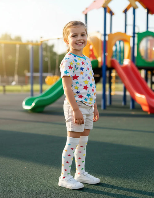 Calceta Larga Medieta Estrellas Niña