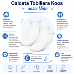 Calceta Tobillera Koos Niño 6 Pares by Don Calcetín