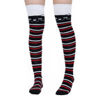 Calceta Larga Medieta Gatos Rayas R/B