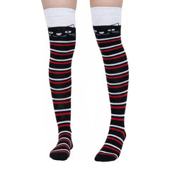 Calceta Larga Medieta Gatos Rayas R/B