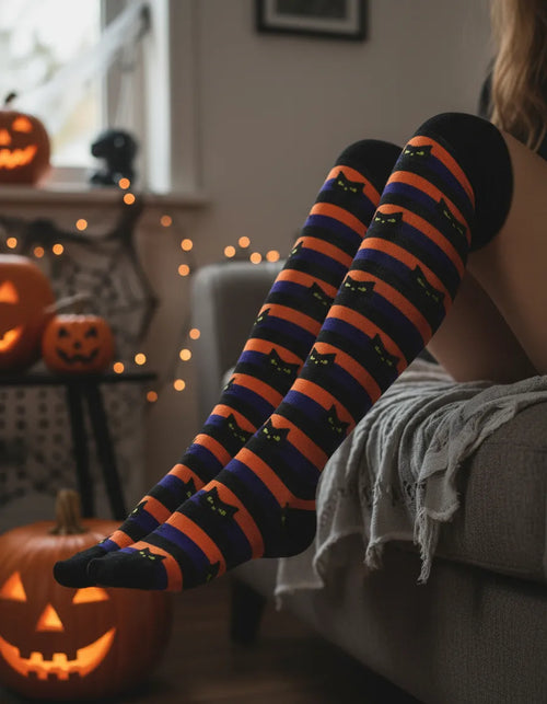 Calceta Larga Medieta Gatos Halloween