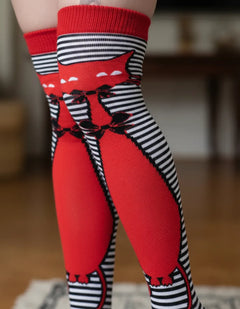 Calceta Larga Medieta Gato Rojo