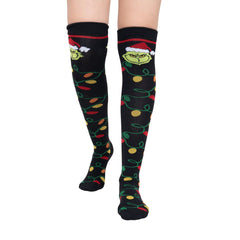 Calcetas Largas Medieta Navidad Grinch - Algodón Suave y Elástico, Para Mujer Invierno