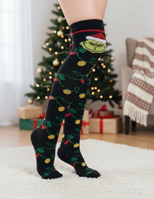Calcetas Largas Medieta Navidad Grinch - Algodón Suave y Elástico, Para Mujer Invierno