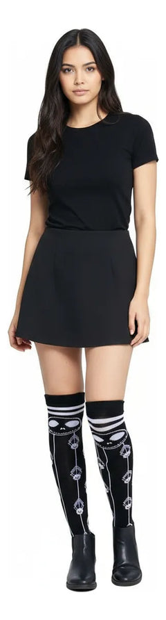 Calceta Larga Medieta Jack Arañas Negro