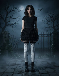 Calceta Larga Medieta Jack Arañas Blanco