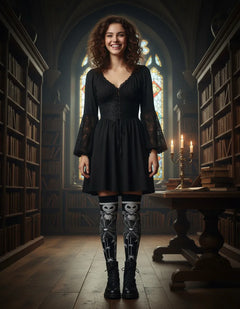 Calceta Larga Medieta Jack Calaca Telaraña