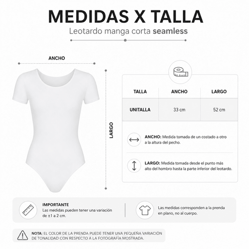 Leotardo Manga Corta Mujer Seamless - Don Calcetín