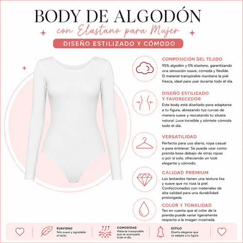Leotardo Manga Larga Mujer Algodón - Don Calcetín