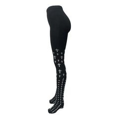 Malla Cruces Blancas Mujer - Accesorio Halloween Disfraces Elegante - Don Calcetín