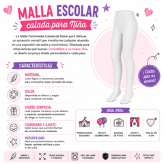 Malla Escolar Calada de Nylon Para Niña - Don Calcetín