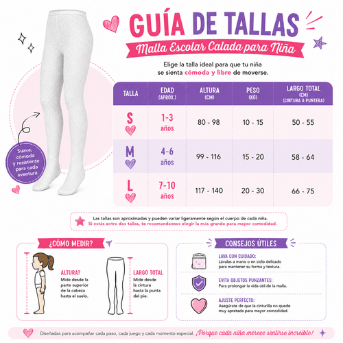 Malla Escolar Calada de Nylon Para Niña - Don Calcetín