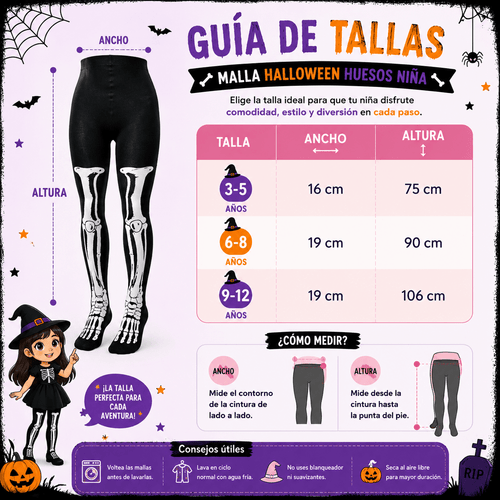 Malla Halloween Huesos Niña - Don Calcetín