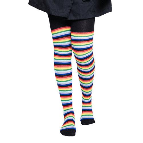 Malla Media Rayada Multicolor Mujer - Halloween Disfraz - Don Calcetín