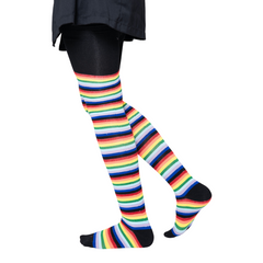 Malla Media Rayada Multicolor Mujer