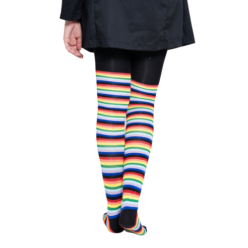 Malla Media Rayada Multicolor Mujer