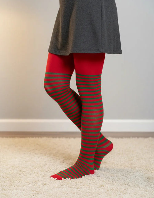 Mallas Navideñas Caramelo Villancicos - Mujer Verde y Rojo - Don Calcetín