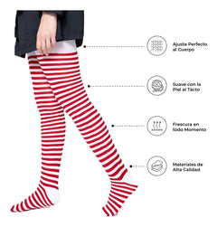 Mallas Navideñas Caramelo Villancicos - Mujer Verde y Rojo - Don Calcetín