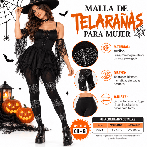 Mallas Negras Telaraña Para Mujer - Don Calcetín