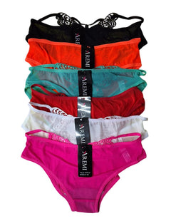 Ropa interior Bikini mujer Surtido varios colores 6 Piezas Unitalla
