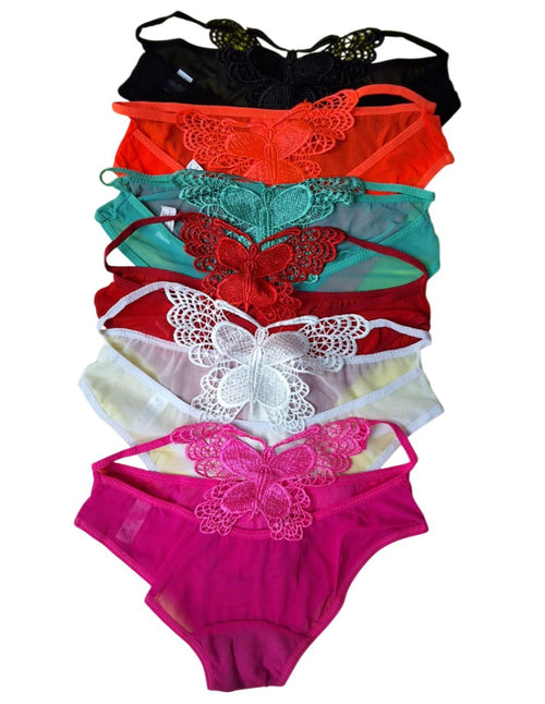 Ropa interior Bikini mujer Surtido varios colores 6 Piezas Unitalla