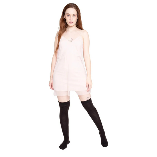 Calceta Larga Medieta Lisa Marón Oscuro