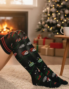 Calcetas Navideñas Para Niña - Muñeco De Nieve