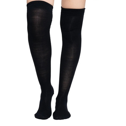 Calceta Larga Medieta Lisa Negro