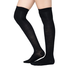 Calceta Larga Medieta Lisa Negro