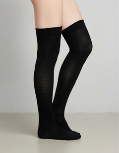 Calceta Larga Medieta Lisa Negro