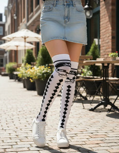 Calceta Larga Medieta Craneo Pirata