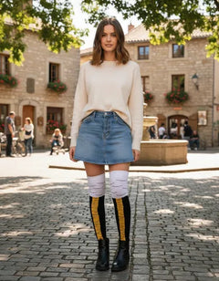 Calceta Larga Medieta Gallina Pata De Pollo