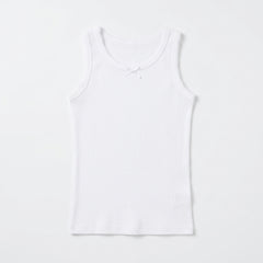 Camiseta Blanca Tirante Grueso con Moño Niña by Don Calcetín