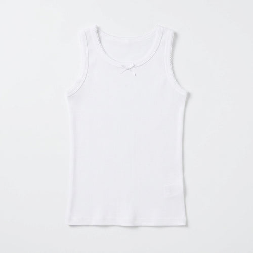 Camiseta Blanca Tirante Grueso con Moño Niña by Don Calcetín