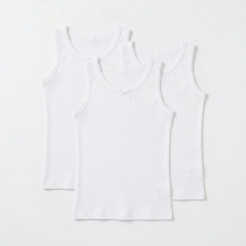 Camiseta Blanca Tirante Grueso con Moño Niña by Don Calcetín