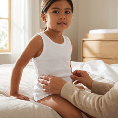 Camiseta Blanca Tirante Grueso con Moño Niña by Don Calcetín