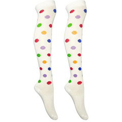 Calceta Larga Medieta Puntos Niña