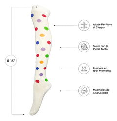 Calceta Larga Medieta Puntos Niña