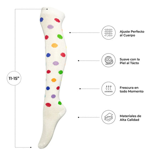 Calceta Larga Medieta Puntos Niña