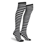Calceta Larga Medieta Rayada Merlina Negro