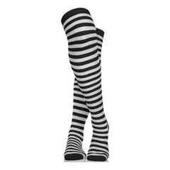 Calceta Larga Medieta Rayada Merlina Negro