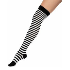 Calceta Larga Medieta Rayada Merlina Negro