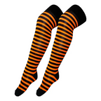 Calceta Larga Medieta Rayada Naranja Niña