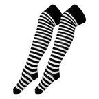 Calceta Larga Medieta Rayada Negro Merlina Niña