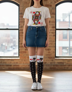 Calceta Larga Medieta Póquer Reina Cartas