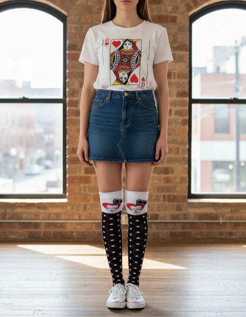 Calceta Larga Medieta Póquer Reina Cartas