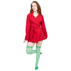 Calceta Larga Medieta Rayada Verde Y Blanco